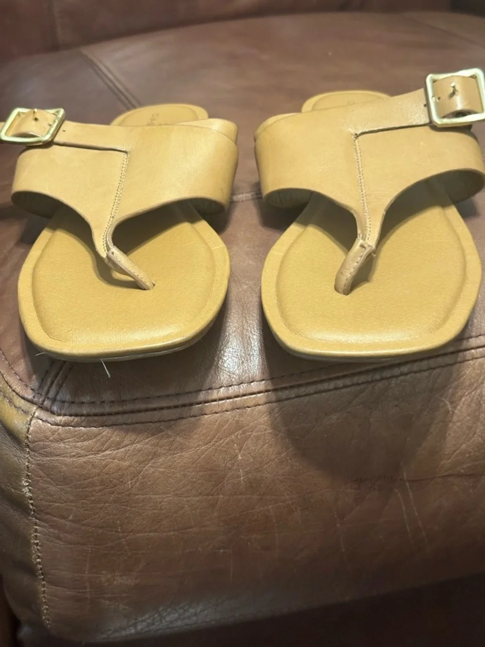 Caslon | Tan Buckle Toe-Post Sandals - Women’s 9 - Picture 3 of 11
